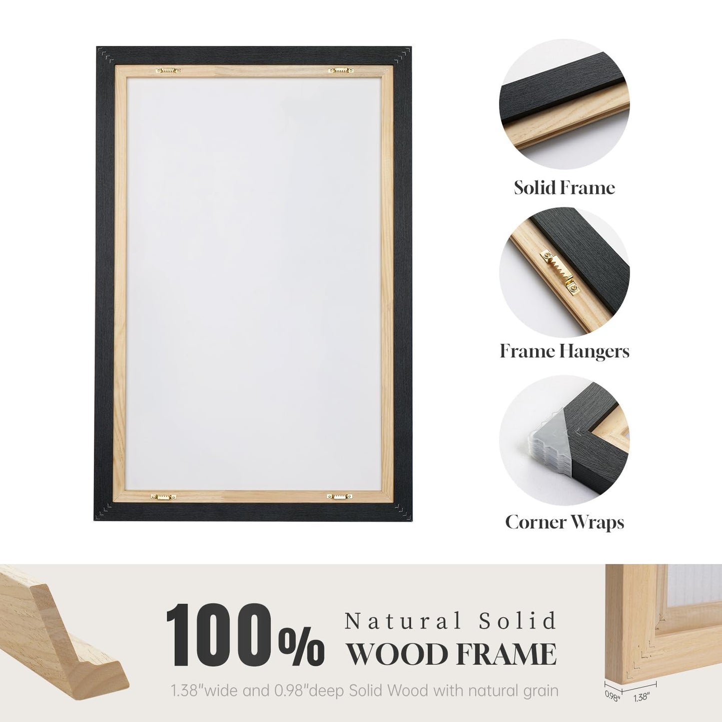Framed Long Narrow Vertical Abstract Wall Art Set, 2 Piece Black White Gold Luxury Modern Canvas Prints Paintings Artwork for Walls, Pictures for Entryway Hallway Living Room Dining Bedroom Wall Decor