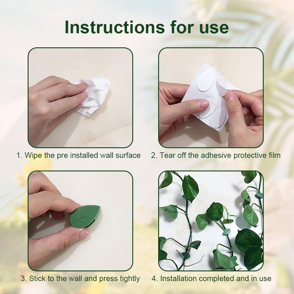 Plant Climbing Wall Fixture Clips with 100 Acrylic Adhesive Stickers, 2024 New Mini Leaf Clips Plant Support Clips, Self-Adhesive Invisible Wall Vines Fixing Clips Hook Plant Vine Traction (30 PCS)