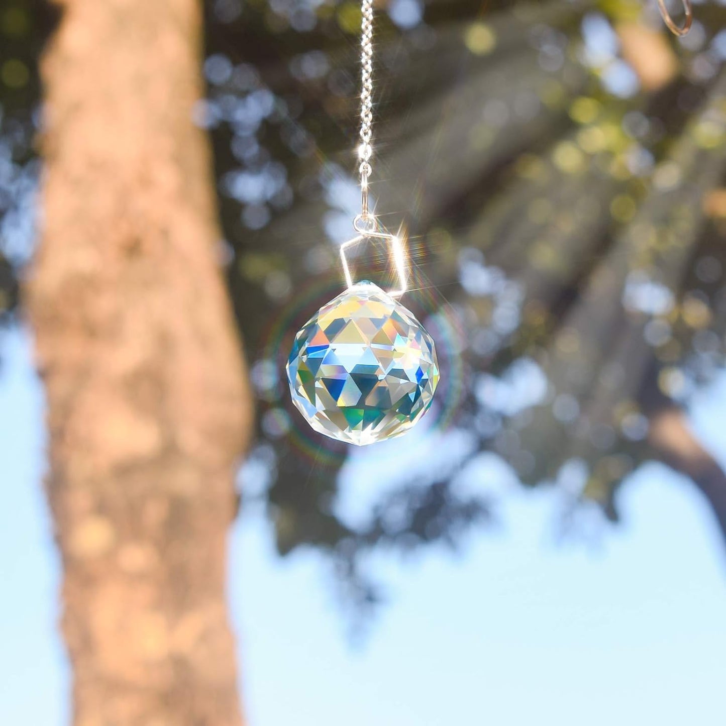 MerryNine Pendant Chains 10pcs, Metal Sun Catcher Chains for Pendant Prisms, 16 Inch Prismatic Ball Suspension Chain with Hook for Crystal Prism Decoration DIY Crystal Decoration