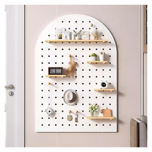 Grid Display Rack Grid Panel for Retail Display Floor Standing Flat Panel Display Stand，Pegboard Panel Kit,Wooden Pegboard,Modular Display Organization Storage,Hole Plate Wall Shelf(Color:Wh