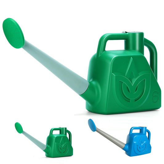 XXXFLOWER 1.5 Gallon Green Watering Can Outdoor Garden Flower Plant, Lightweight 6 L Water Cans with Detachable Nozzle Watering Pot for Office House Garden