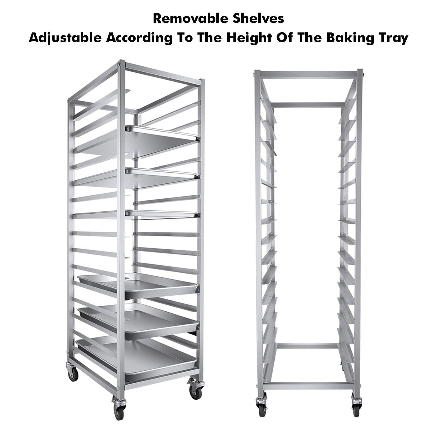 Quick Rack for Baking Pans,Large Rolling Bread Rack, 12-Tier Commercial Baking Rack for Home & Restaurant, Space-Saving Bread Pan Stand (129x46x60cm) - Perfect for Fast Baking!
