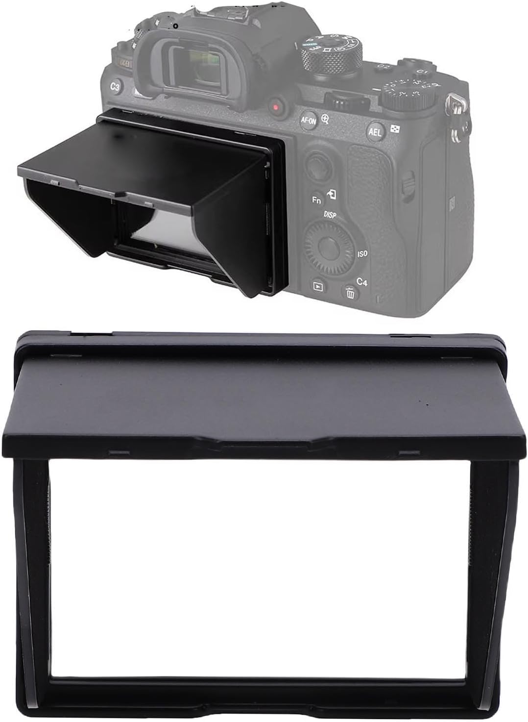 3.2 Inch XUMIUZIY LCD Screen Hood, Foldable Camera Sun Shade Cover, ABS Flocking Universal Viewfinder Sunshade
