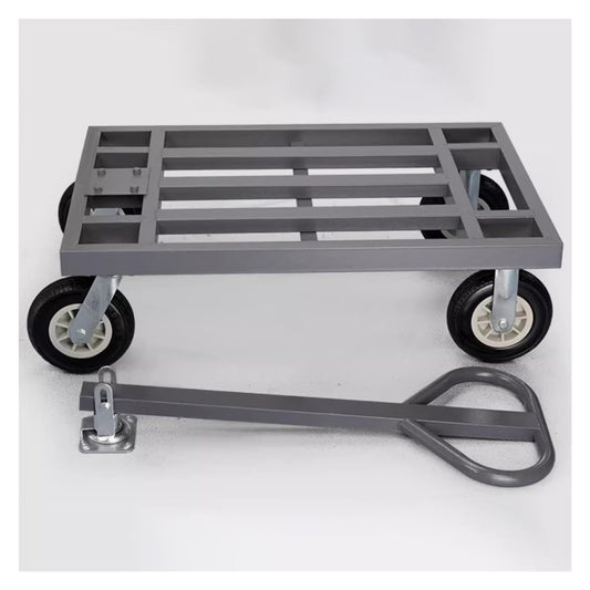 Heavy Duty Push Cart Dolly, Commercial Platform Truck for Home Office, Warehouse, and Supermarket, 8 Inch Brake Tires for Enhanced Stability