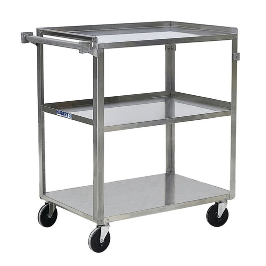 HUBERT Utility Cart with 3 Shelves Stainless Steel - 30 3/4" L x 18 2/5" W x 33" H