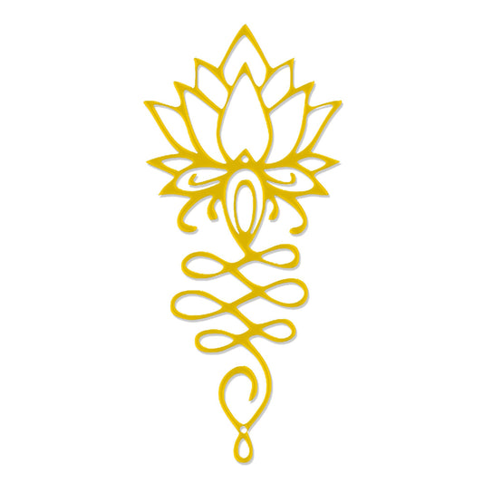 Lotus Flower Wall Decor – Gold Metal Yoga Wall Art with Lotus Design, Spiritual Home Décor Sculpture for Meditation Spaces, Living Room, Bedroom, Office