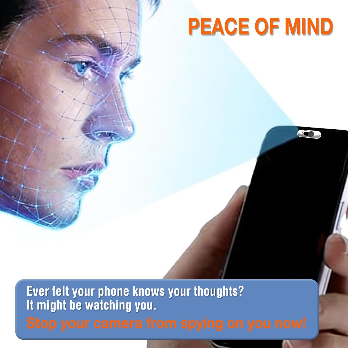 3 Packs Ultra-Thin Transparent Front Camera Cover, Webcam Privacy Protector Slide for Smartphones, Compatible