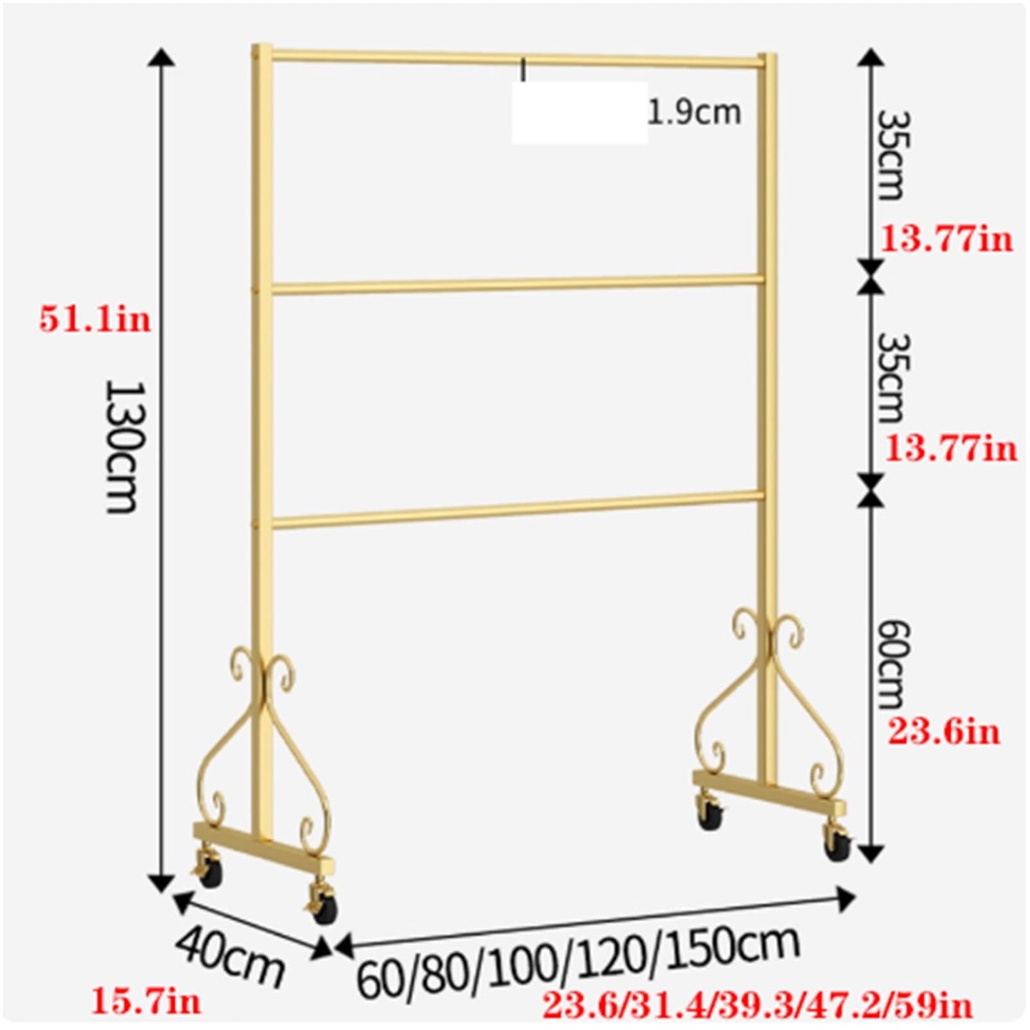 Lingerie Bra Rack Swimsuit Organizer Hanger, Anti-Slip, Underwear Display Stand with Wheels, Commercial Clothing Store Shelf, for Shorts,Hats, Sock, 3 Tier(White,80 * 40 * 130cm)