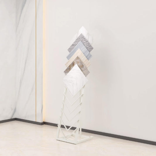 Tile Display Rack with 12 Card Slots, Store Display Rack, Freestanding Sample Display Stand, Organizer Shelf for Marble Slab/Wooden Boards/Door Sample, for Retail Stores/Trade Show, White-40*50*160cm