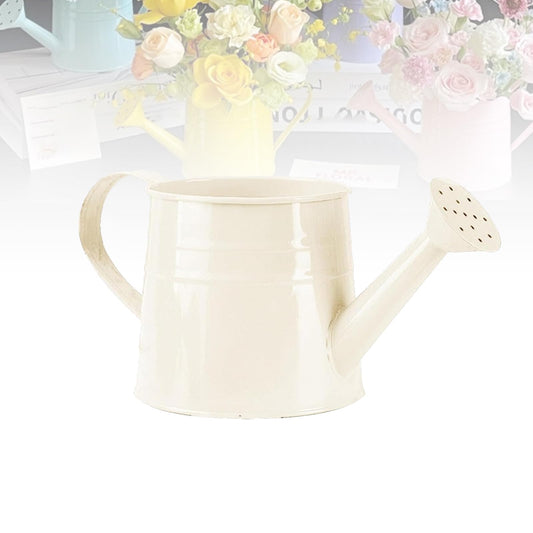 White Watering Can Metal, Metal Garden Watering Can, 1L Vintage Sprinkling Can Plant Watering Can for Outdoor Indoor Plants, Lawn & Garden Irrigation Tool (Cream)