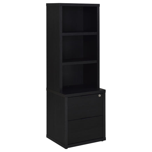 Coaster Home Furnishings Westpark 3-Shelf Bookcase USB and Lockable Drawer Black
