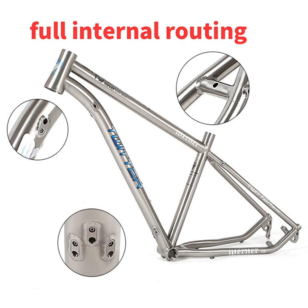 HIMALO Bike Frame 27.5/29er Mountain Bike Frame 15.5''/17''/19'' Lightweight Titanium Alloy Rigid Frame Disc Brake Thru Axle 12x142mm XC AM(29 * 19'')
