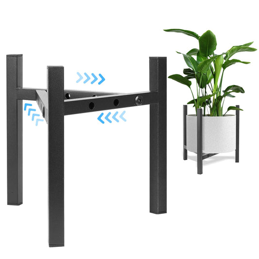 Airpark Plant Stand Indoor Adjustable, Metal Modern Plant Stand, Heavy Duty Stable Plant, Fit 8-12 inch Pots, Number of Items-2, Color-Black (Pot & Plant Not Included)