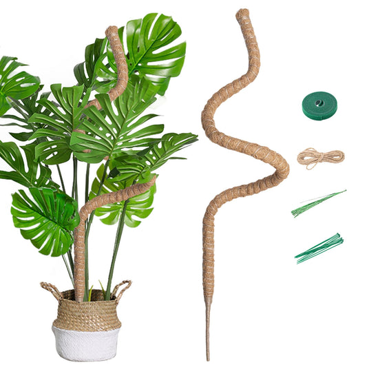 Mcbazel 63 Inch Moss Pole for Plants Monstera, Monstera Plant Support Stick, Bendable Moss Poles Plant Support Stick for Climbing Plants, Stick Support Stake Kit for Potted Plants, Pothos,Philodendron
