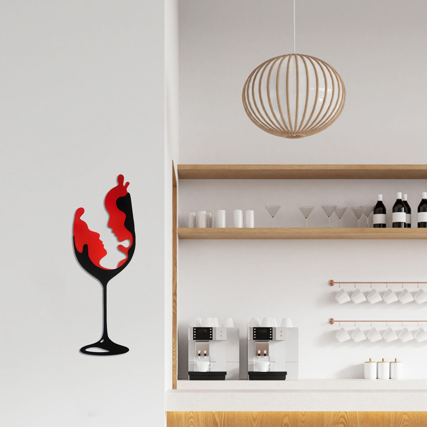 Rajukit Elegant Metal Wine Wall Decor Art Versatile Kitchen & Bar Wall Sculpture for Home, Dining & Living Room Lightweight & Durable Design
