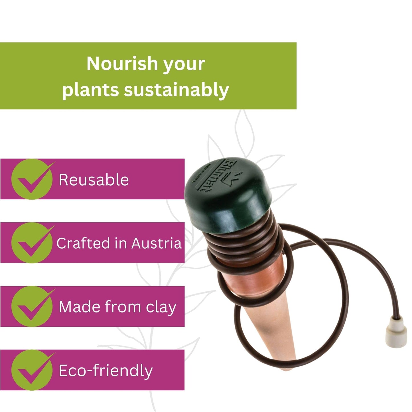 Blumat Classic Self-Watering Stakes - Prevents Overwatering and Underwatering for Healthy Growth While You are Away - Ideal for Indoor Plant Watering, 12 Pack, wo Adapter