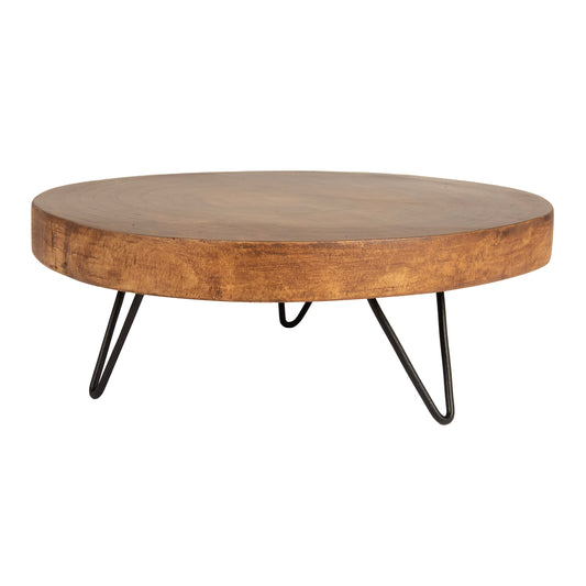 Creative Co-Op Decorative Paulownia Wood Pedestal, Dark Brown
