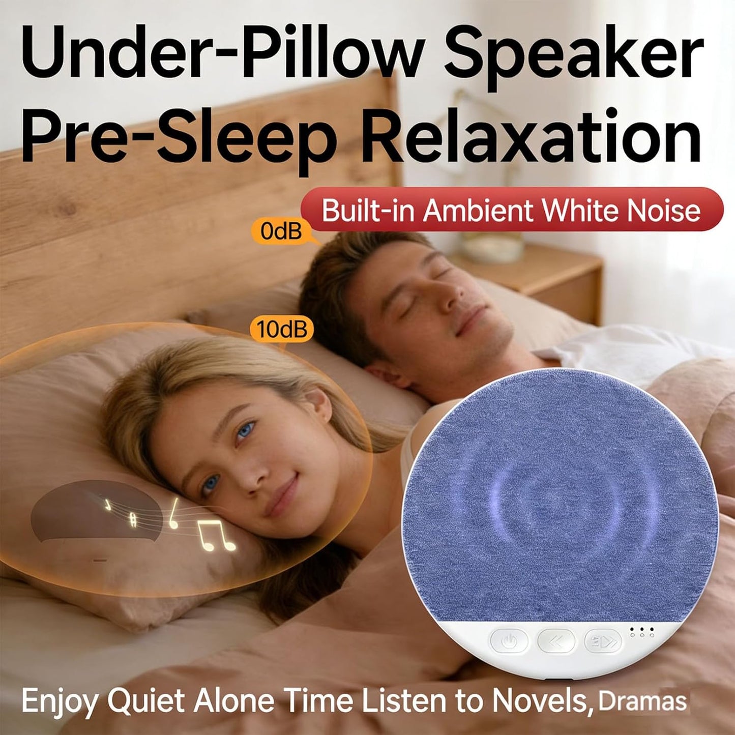 (1Pcs-A) Upgraded Sleep Pillow Speaker, Ultra-Thin Under Pillow Speaker for Men Women, Ultra Thin Pillow Speakers