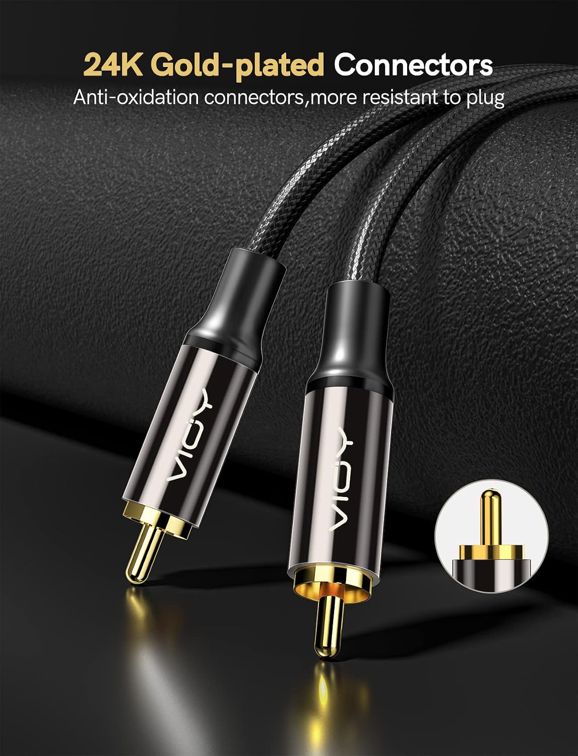 (20 5.1 VIOY Coaxial Digital Audio Cable FT), Subwoofer Cable RCA Male to Male HiFi SPDIF Stereo Coaxial Audio Cable