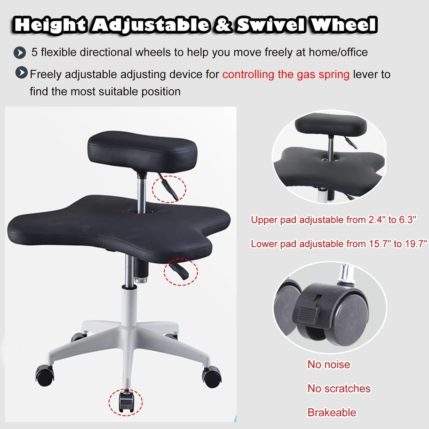 GenSDH Cross Legged Sitting Kneeling Office Chair with Wheels, Meditation Seat for Reducing Back Pain, Ergonomic Posture Corrective Seat - Improve Posture an,Green-One Size