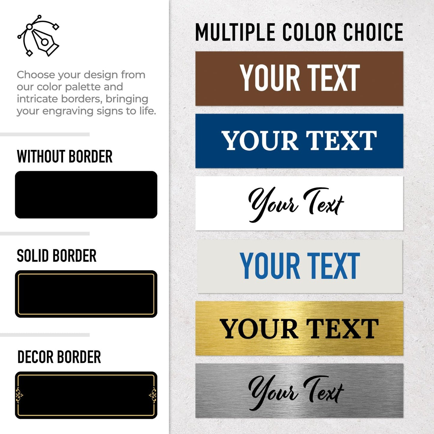 Custom Wall or Door Sign, Personalized Plaque Engraved Message for Bussiness, Property and Home Indoor/Outdoor, 4x12 Inches, Made in USA by Sigo Signs - Square