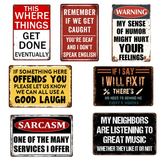 Man Cave Decor Funny Garage Signs For Men Vintage Metal Tin Sign Mancave Accessories Signs For Wall Art Garage Decor For Men Work Shop Accessories Basement Bar Sign For Home Bar 8x12 Inch