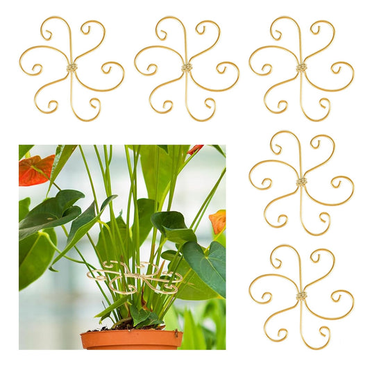 5 Pcs Plant Stem Support, Iron Monstera Plant Support, Durable Hook Stem Supports for Healthy Growth, Bamboo Clamp Set for Leaf Stabilization and Support, Ideal Present for Plant Lovers (6.5IN*6.5IN)