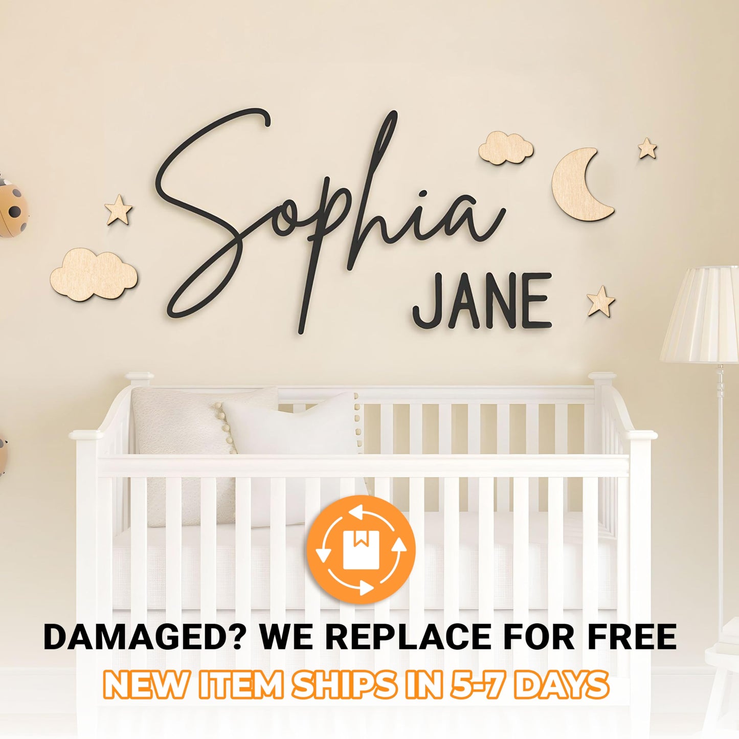 Personalized Name Sign for Nursery - Custom Wooden Name Signs for Kids Room, Personalized Nursery Name Sign - Perfect Baby Room Decor, Wall Name Decoration & Wedding signs, Family Name Signs