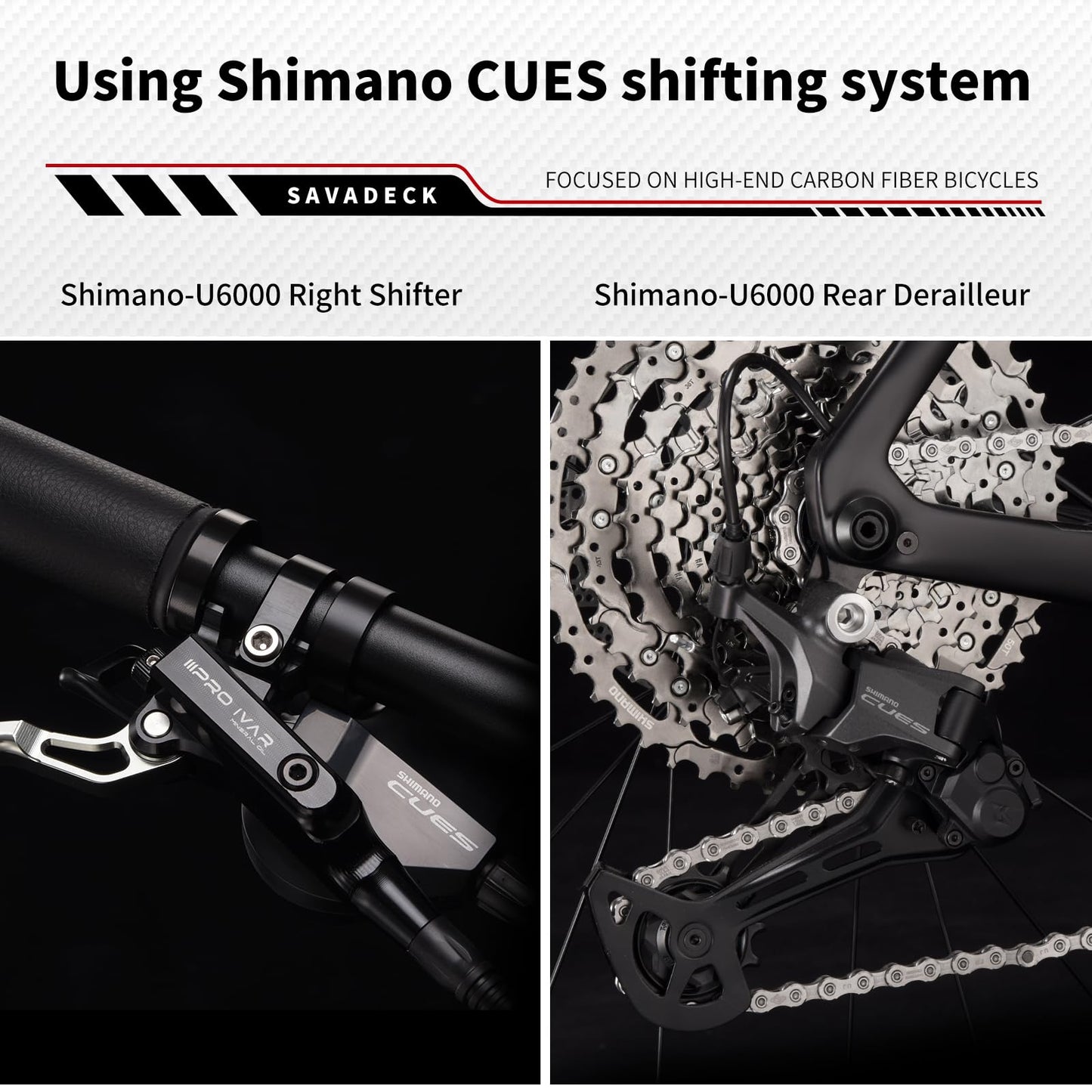 SAVADECK Carbon Gravel Bike - T800 Carbon Frame & Fork | Shimano U6000 11-Speed Groupset | Hydraulic Disc Brakes | 700CX40mm All-Terrain Tires | Men & Women Road/Off-Road Bicycle (White, 51cm)