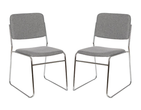 OEF Furnishings OEF8652/2 Commercial-Grade Fabric Padded Stack Chair (Classic Gray, 2-Pack)