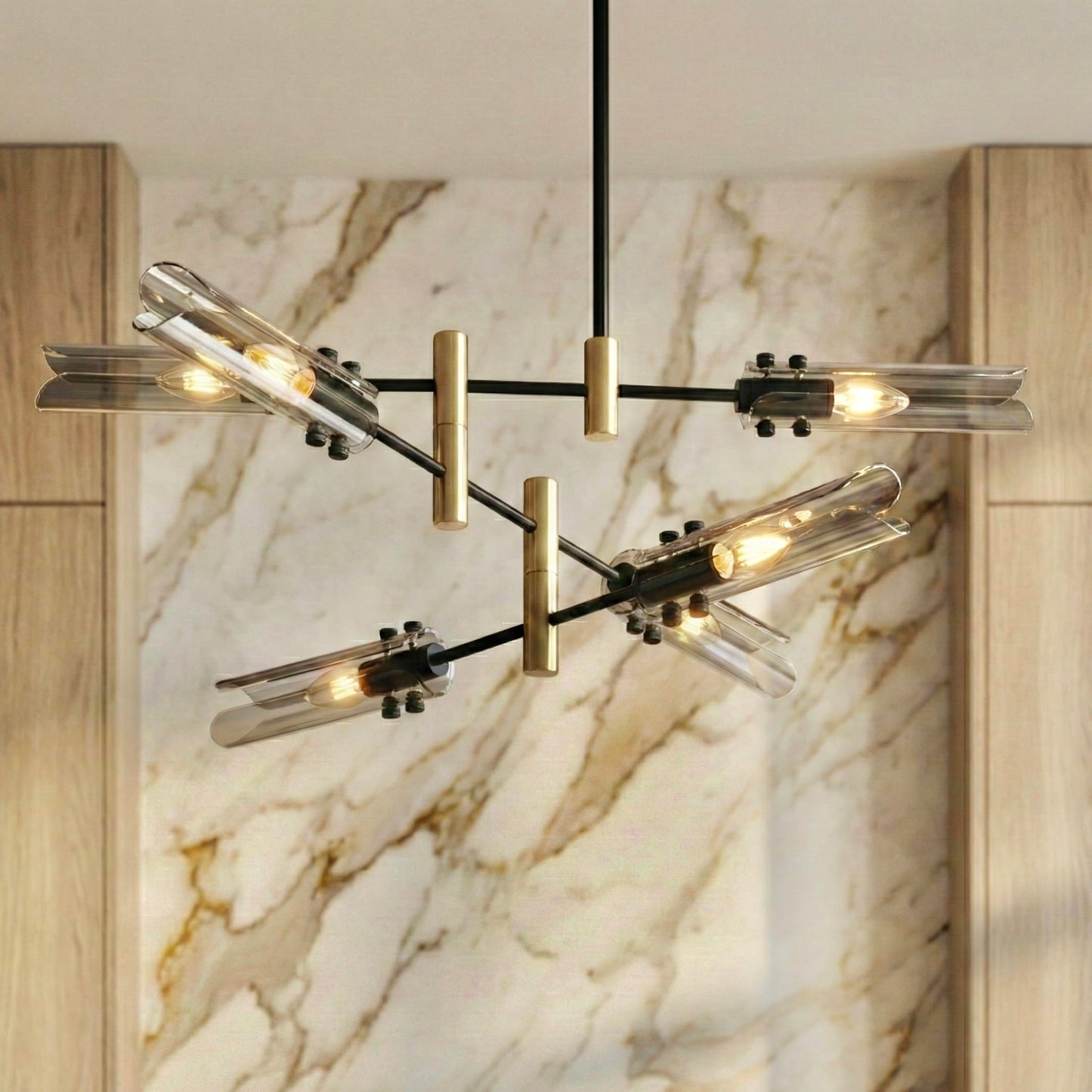 Modern Living room Dining room Sputnik Chandelier, Bedroom Hallway Light Fixtures, Pendant Lights Kitchen Island, Hanging Lights Ceiling Light Farmhouse Kitchen Decor Fixture Lamparas (Black & Gold-6)