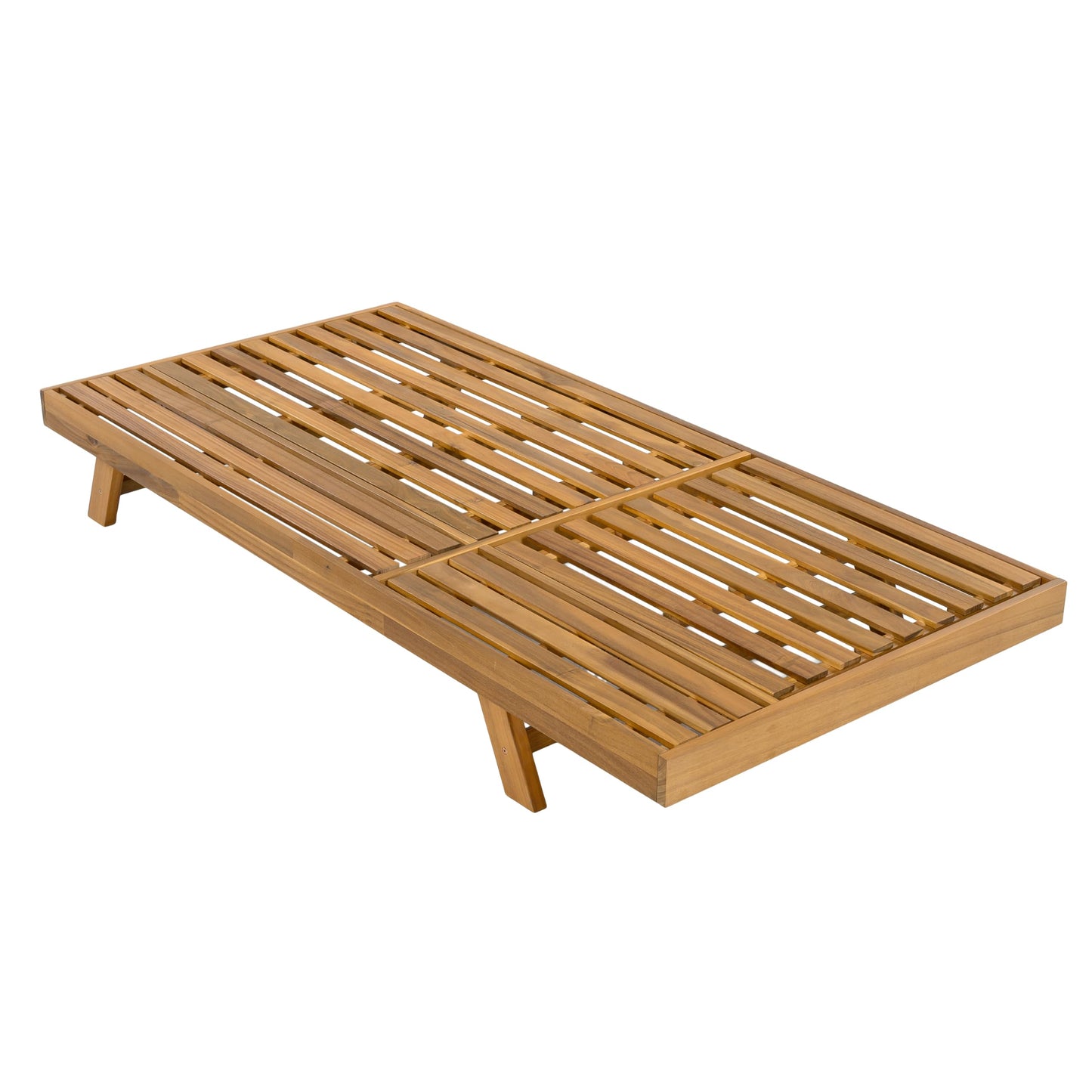 Christopher Knight Home Kayes Acacia Wood Chaise Lounge with 4'' Cushion, Outdoor 79'' Patio Recliner Chair with 4-Position Adjustable Backrest, Sun Lounger for Poolside Backyard, Teak+Cream