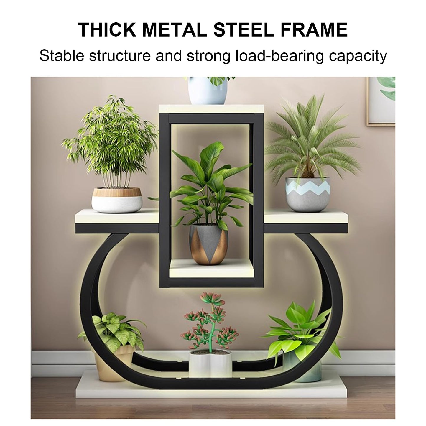 DJVHSRI 4-Tier Iron Flower Stand - Heart-Shaped Indoor Plant Display Rack Corner Storage for Garden Balcony and Courtyard - Stylish Metal Flower Pot Holder,4