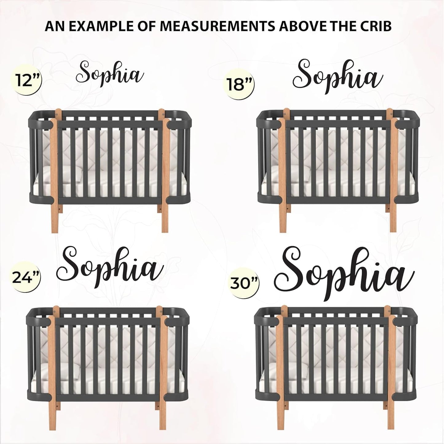 Personalized Name Sign for Nursery - Custom Wooden Baby Name Sign for Kids Room Wall Decor, First & Middle Name, Includes Double-Sided Tape, Wedding signs & Family Name Signs