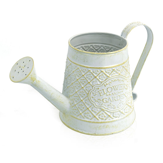 Z² BellaDecor Cute Small Watering Can Indoor Plants Garden Metal Decorative Watering Cans for Outdoor Plants Bonsai Outdoor Garden Flower Decorative (White, 1.5L, 50.7 Oz)