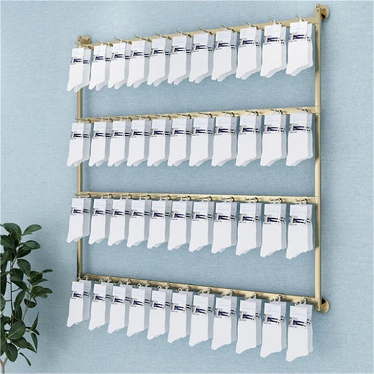 60/80/100/120cm Underwear Display Stand, Metals, Retail Showshelves, Lingerie Bra Rack Swimsuit Organizer Hanger, Commercial Clothing Store Shelf, for Shorts,Hats, Sock(Gold,150 *