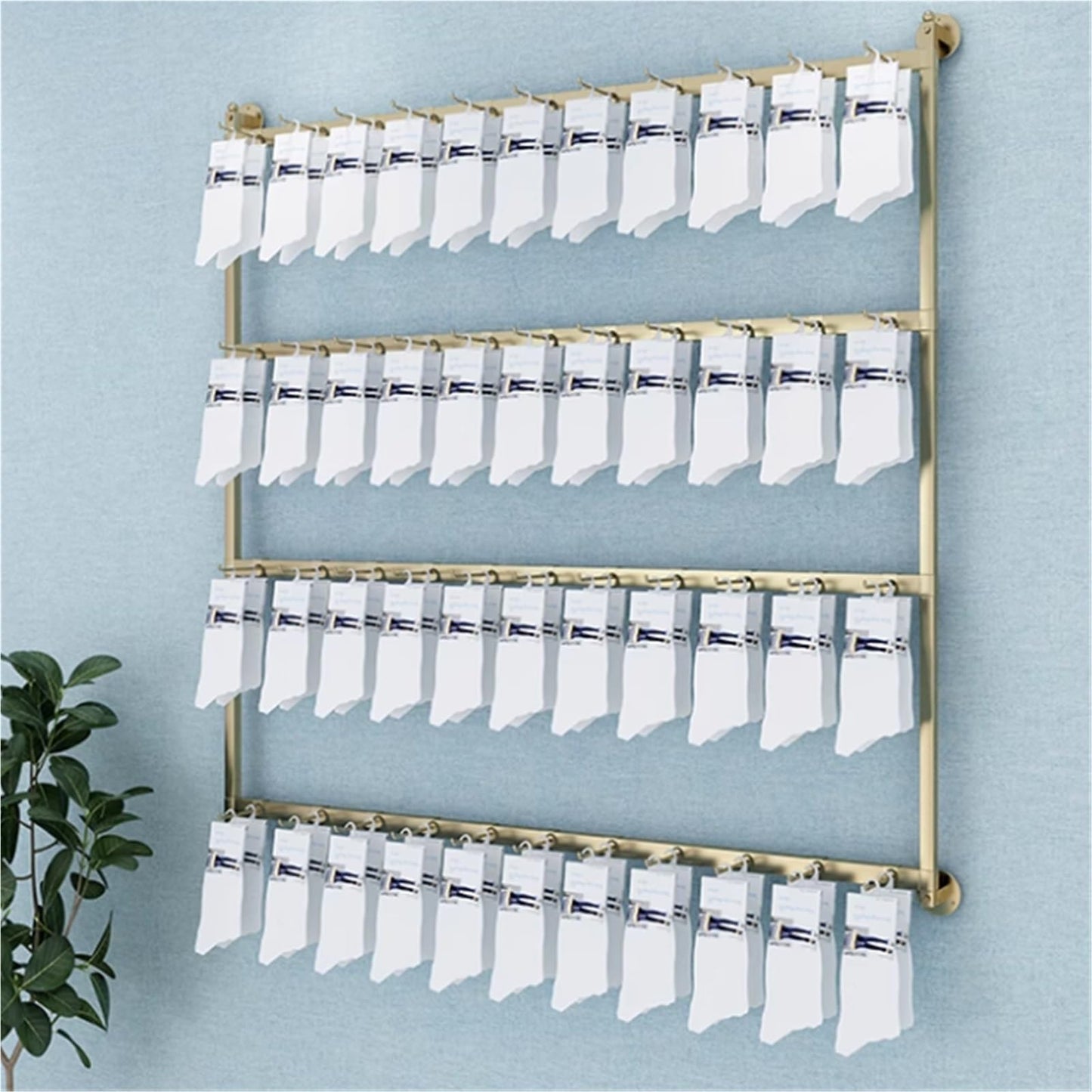 60/80/100/120cm Underwear Display Stand, Metals, Retail Showshelves, Lingerie Bra Rack Swimsuit Organizer Hanger, Commercial Clothing Store Shelf, for Shorts,Hats, Sock(Gold,120 * 100cm)
