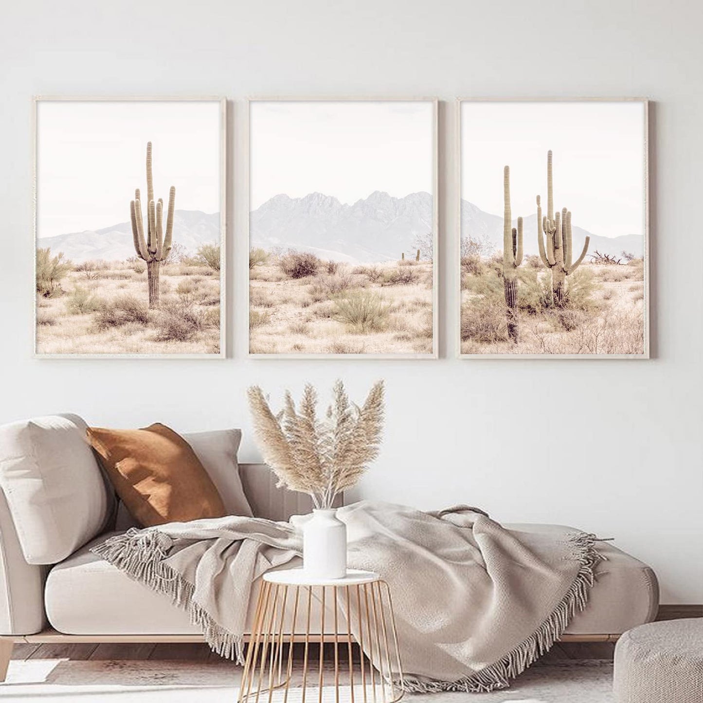 Pennclys Sonoran Desert Landscape Wall Art Cactus Arizona Canvas Wall Decor Desert Poster Pictures Saguaro Cactus Art Prints Landscape Painting for Home Bedroom 16x24x3 Inch Unframed