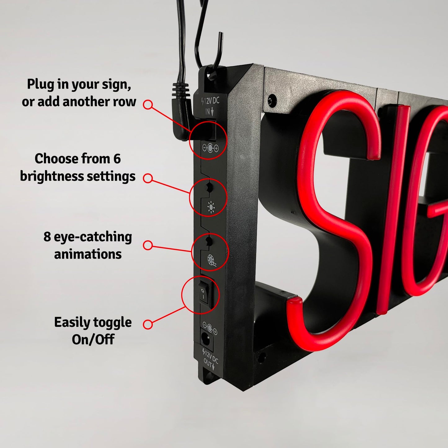 SpellBrite OPEN 24 HOURS Sign for Business | Open 24 Hours Signage with Neon Look, Blue LED Light | 20.8" x 23.8"