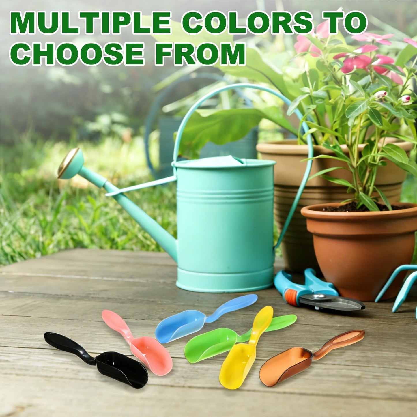 M METERXITY 20-Pack Mini Gardening Shovel Spoons, Plastic Garden Soil Scoops for Cultivation Digging Transplanting/Flower Planting/Plant Succulent, Colorful Small Gardening Tools [Pink]