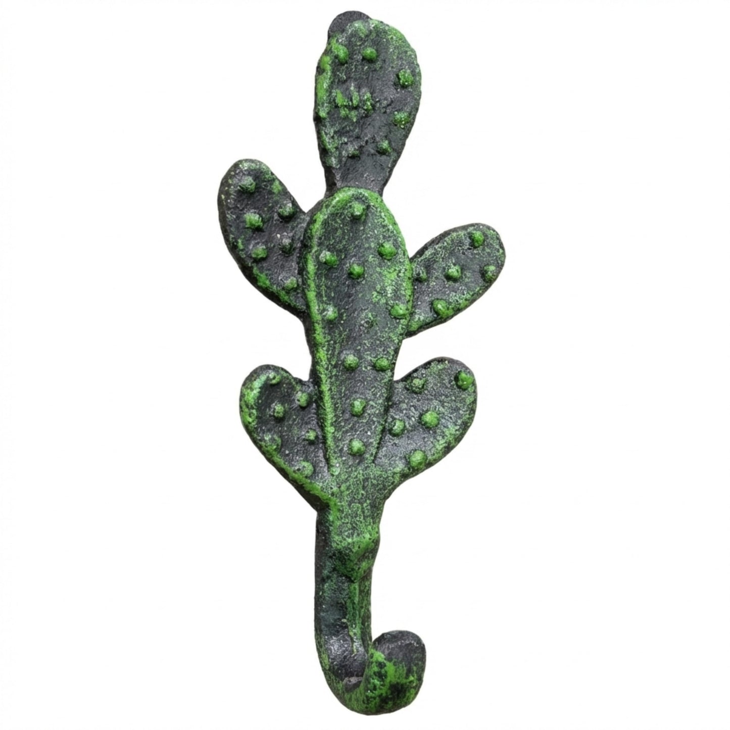 The Bridge Collection Cast Iron Cactus Hook for Wall - Metal Cactus Coat Rack for Southwestern, Desert, Boho Home Decor - Coat, Towel, Key Hook Prickly Pear Cactus Decor