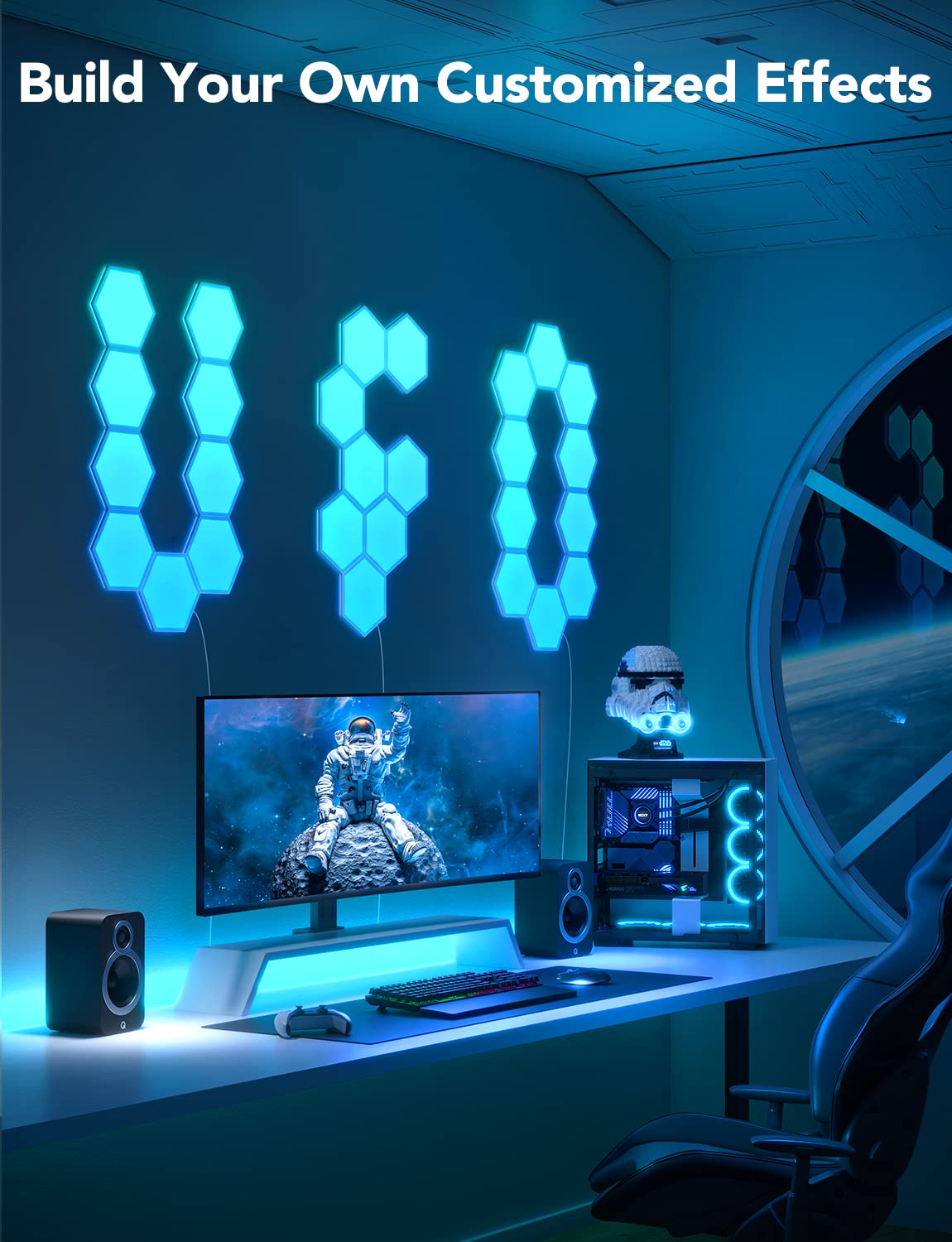 Govee Glide Hexa Light Panels, RGBIC Hexagon LED Wall Lights, Wi-Fi Smart Home Creative Wall Lights with Music Sync, Works with Alexa Google Assistant for Indoor Gaming Decor, 10 Pack