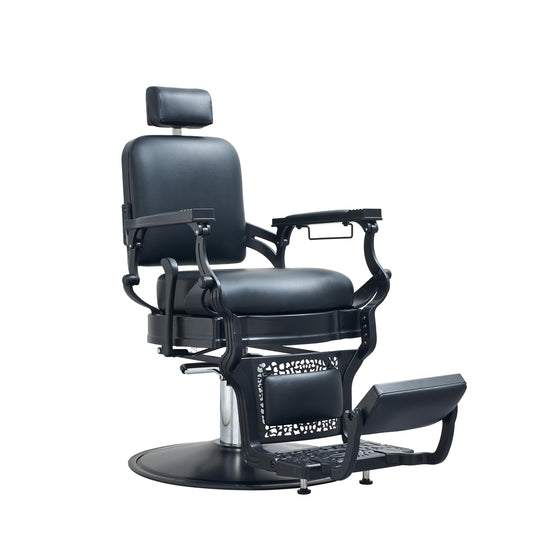 HNKastela Vintage Barber Chair for Hair Stylist, Heavy Duty Barber Chair for Barbershop, Reclining Hair Salon Chair, Classic Tattoo Massage Beauty Spa Salon Equipment
