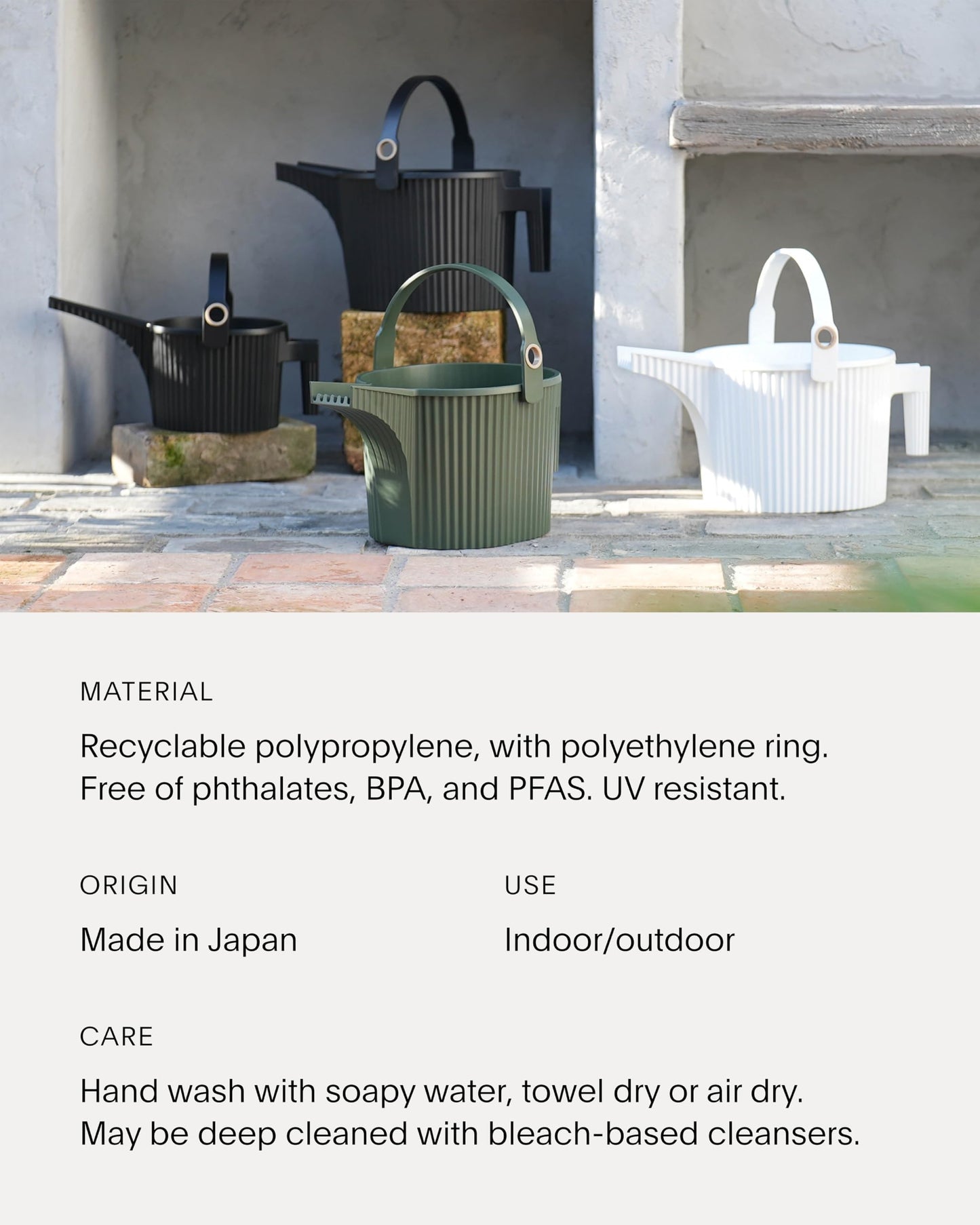 Hachiman Small Watering Can - 1.5 L Plant Watering Can with Widened Spout for Indoor and Outdoor Plants - Hands-Free Filling - 13.3" × 5.3"- White