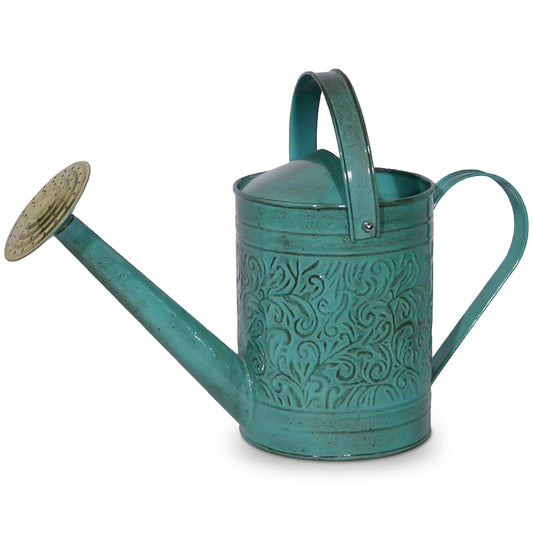 Headwind Stylish Vintage Morgan Metal Plant Watering Can – Surf Blue 1 Gallon Decorative Flower Watering Can with Long Spout for Indoor & Outdoor Plants –by Robert Allen Home & Garden