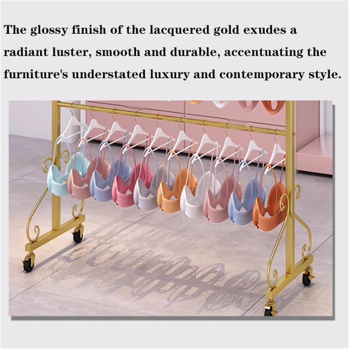 Mobile Lingerie Bra Rack Swimsuit Organizer Hanger, Anti-Slip, Underwear Display Stand with Wheels, Commercial Clothing Store Shelf, for Shorts,Hats, Sock, 3 Tier(Silver,60 * 40 *