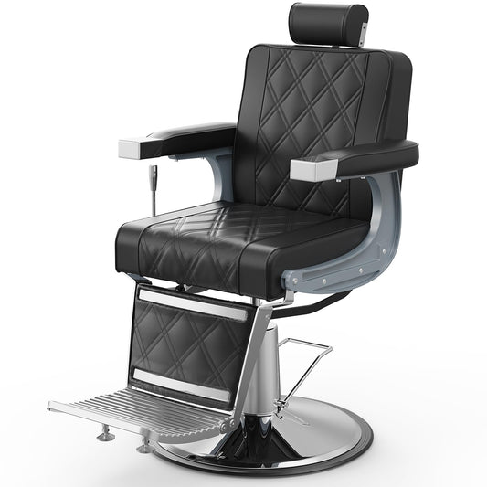 OmySalon Vintage Barber Chairs for Barbershop Heavy Duty Wide Seat, 360° Swivel,Reclining Hydraulic Salon Chair All Purpose for Beauty Spa Shampoo