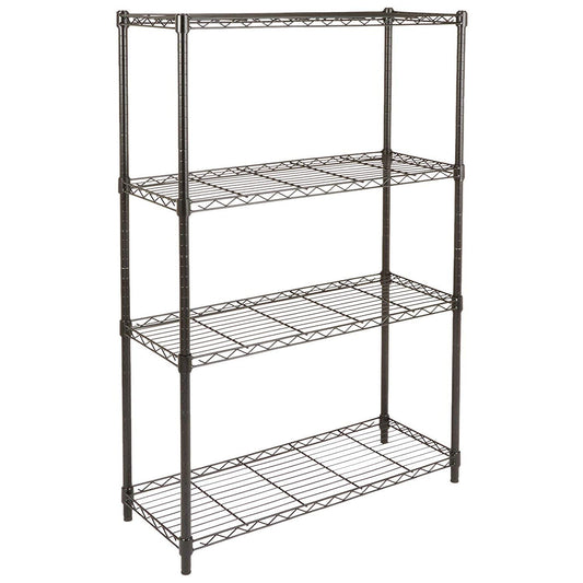 Amazon Basics 4-Shelf Adjustable Heavy Duty Steel Wire Rack Storage Shelving, Sturdy Garage Shelving, 350 lbs Capacity Per Shelf, Easy No-Tool Assembly, 36" x 14" x 54", Black