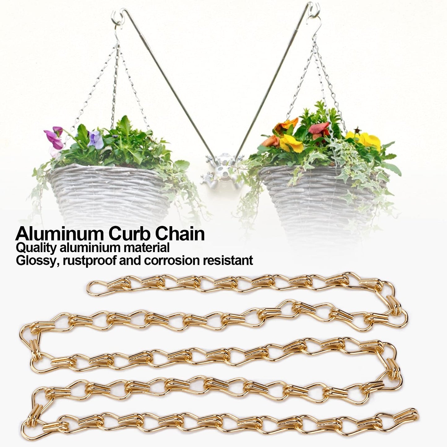 Watris Veiyi 4PCS Decorative Chain, Hanging Gold Chain, DIY Chandelier Decor Chain for Home Decorative (2m/78.74in), Gold