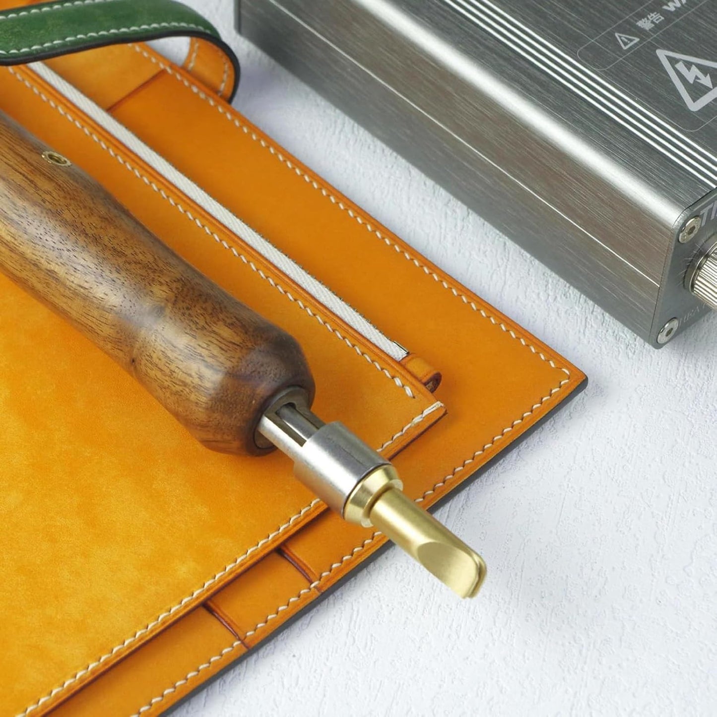 Refining the Details/Digital Craft Tool/Skiving Machine/Electric Leather Edge Creaser with 14 Heads for Creative Study and Advanced Hide Material Processing Task(Two)